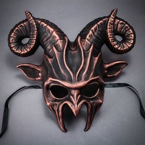 Krampus Ram Demon Horns Devil Halloween Mask Cosplay Costume Party Face Mask